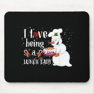 Liebe, ein Schneemann-Lunch-Lady-Weihnachtsessen z Mousepad