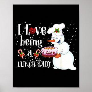 Liebe, ein Schneemann-Lunch-Lady-Weihnachtsessen z Poster