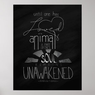 Liebe ein Tierhandmit buchstaben gekennzeichnetes Poster