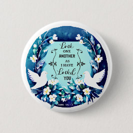 Liebe einander Blau- und Weißtore Button