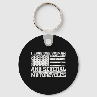 Liebe eine Frau und mehrere Motorräder Lustiger Bi Schlüsselanhänger