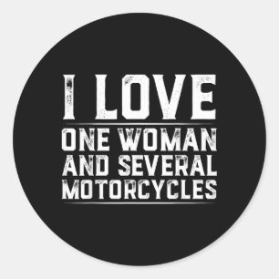 Liebe eine Frau und mehrere Motorräder Motorrad Runder Aufkleber