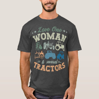 Liebe eine Frau und mehrere Traktoren Bauer Agricu T-Shirt