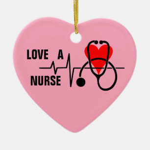Liebe eine Krankenschwester Herz Stethoskop Design Keramik Ornament