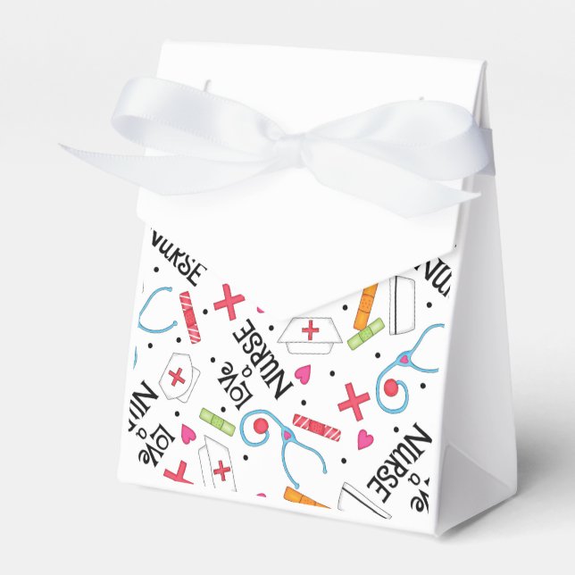 Liebe Eine Krankenschwester Whimsy Word Art White Geschenkschachtel (Vorderseite)