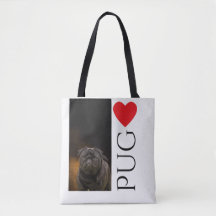 Liebe eine schwarze Mops-Tasche