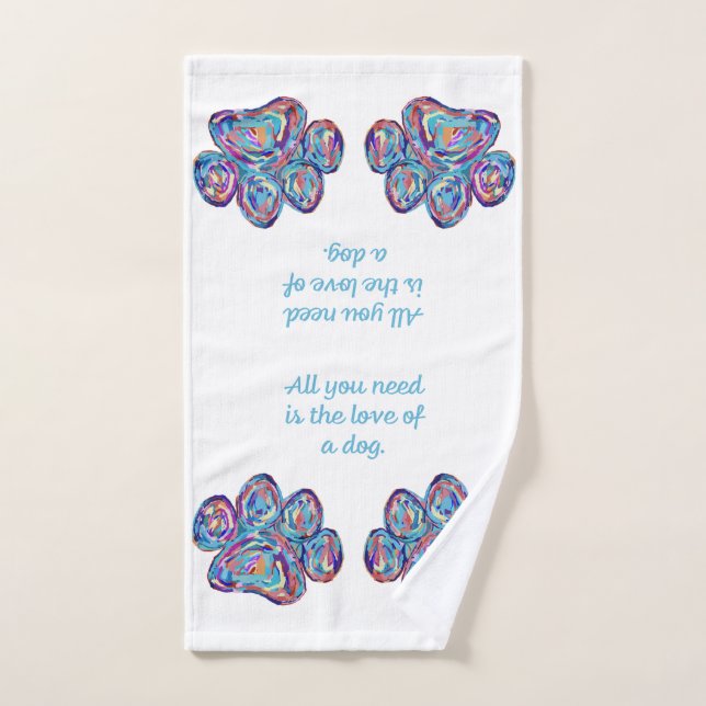 Liebe einer Dog Paw Handtuch drucken (Handtuch)