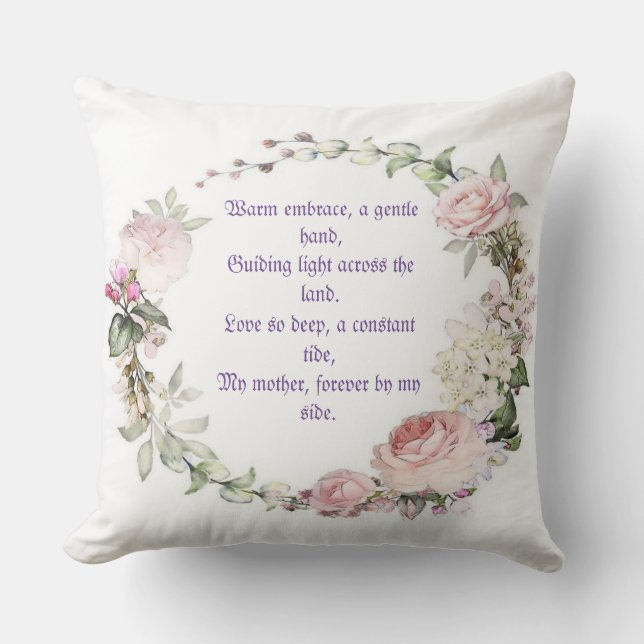 Liebe einer Mutter: Gedicht-Kissen - eine warme Em Kissen (Vorderseite)