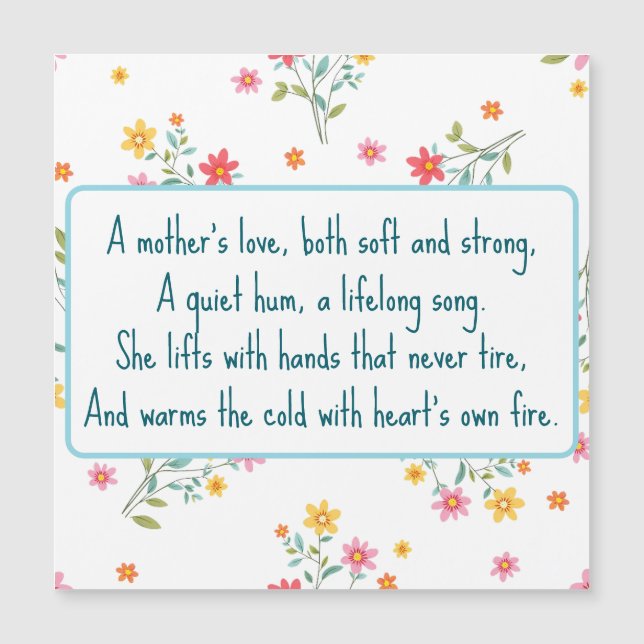 Liebe einer Mutter Magnetkarte (Vorderseite)