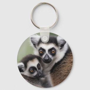 **"Liebe einer Mutter: Mama und Baby Lemur Cuddlin Schlüsselanhänger