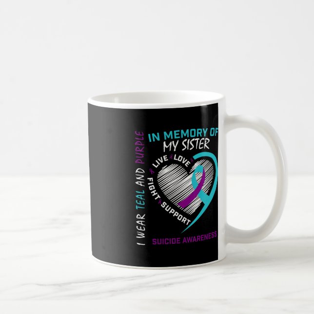 Liebe eines im Gedächtnis der Schwester Suizidgeda Kaffeetasse (Rechts)