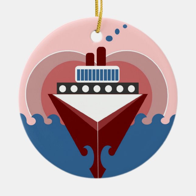 Liebe eines Kreuzfahrtschiffs Keramik Ornament (Vorne)
