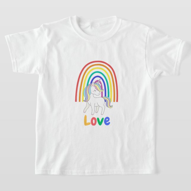 Liebe Einhorn Regenbogen T-Shirt (Ablage )