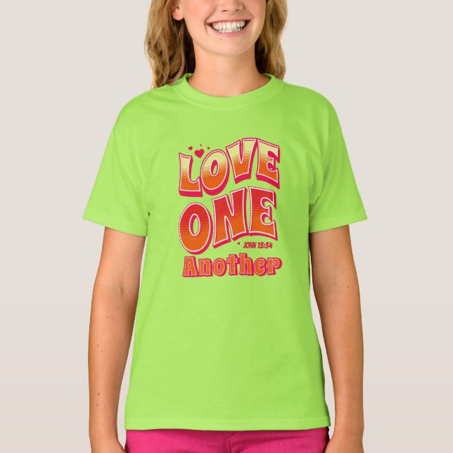 Liebe Eins John 13:34 T-Shirt (Vorderseite)