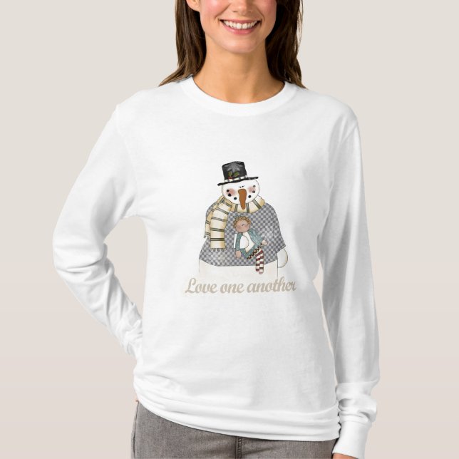 Liebe Eins Snowman T - Shirt und Geschenke (Vorderseite)