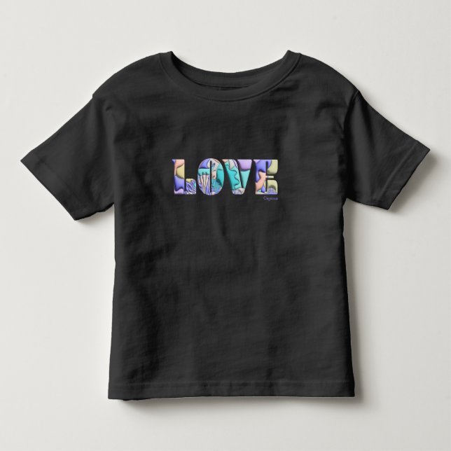 LIEBE Einzigartiger 3D-moderner grafischer, Cooler Kleinkind T-shirt (Vorderseite)