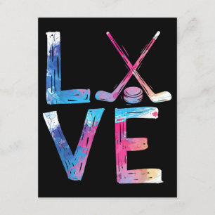 Liebe Eishockey Hockey Girls Geschenke Womens Ice  Begleitkarte