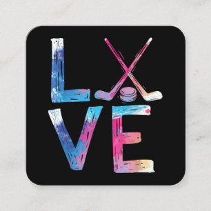 Liebe Eishockey Hockey Girls Geschenke Womens Ice Quadratische Visitenkarte