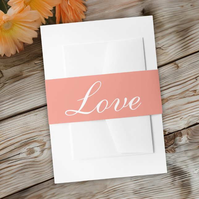 Liebe Elegant Orange Minimalistische Hochzeit Einladungsbanderole (Von Creator hochgeladen)