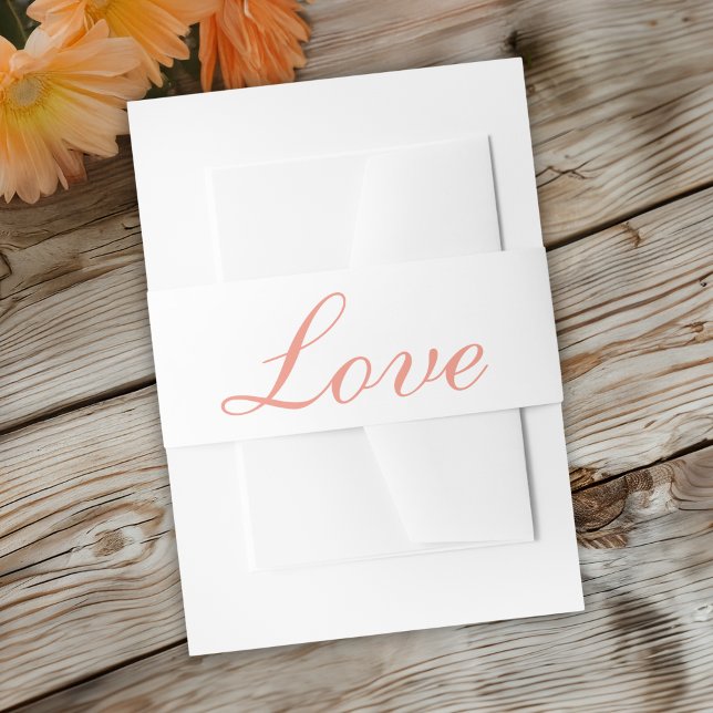 Liebe Elegant Orange Minimalistische Hochzeit Einladungsbanderole (Von Creator hochgeladen)