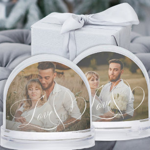 Liebe elegante einfache Kalligrafieschrift 2 Foto Schneekugeln