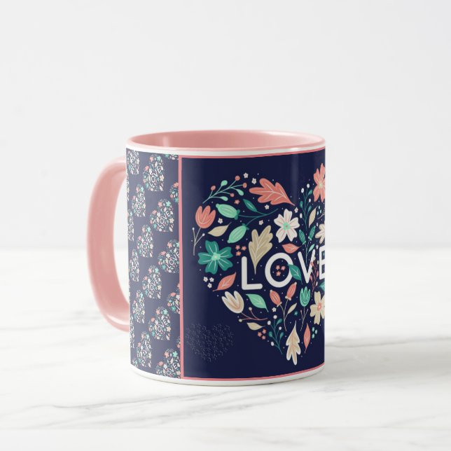 Liebe Elegante Moderne Kunst, Dichtung und Musik Tasse (Vorderseite Links)