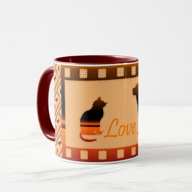 Liebe Elegante Moderne Kunst, Dichtung und Musik Tasse (Vorderseite Links)