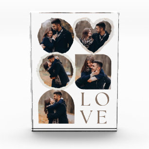 Liebe Elegante Personalisierte Couple FotoCollage Fotoblock