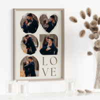 Liebe Elegante Personalisierte Foto Collage Beige