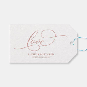 Liebe - Elegante Roségold Hochzeits Danksagungsanh Geschenkanhänger