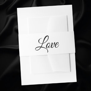 Liebe Elegante Schwarz-weiße Minimalistische Hochz Einladungsbanderole