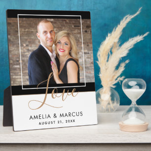 Liebe Elegante Script Bride Groom Wedding Keepake Fotoplatte