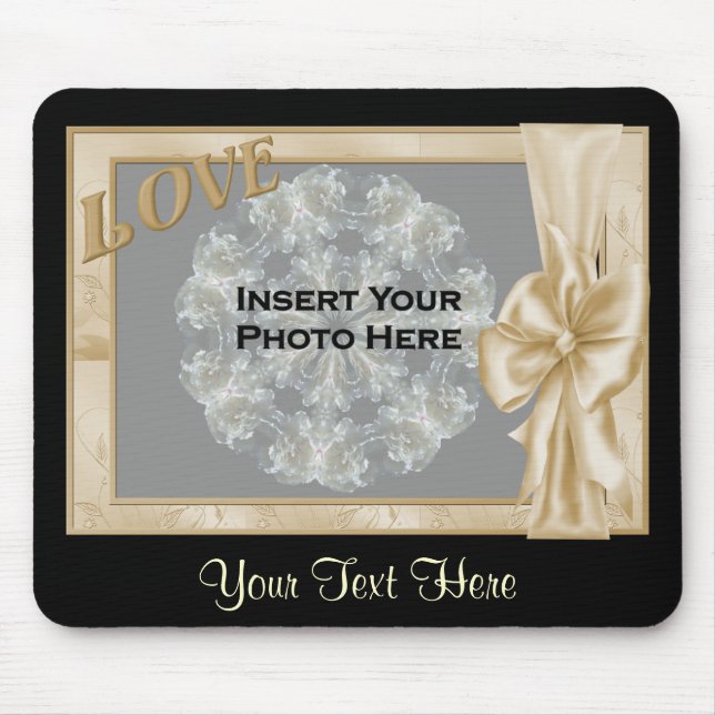 Liebe Eleganter Rahmen Foto-Mousepad hinzufügen Mousepad (Vorne)