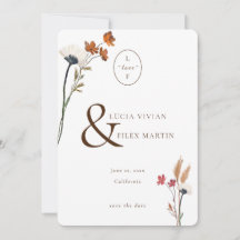 Liebe Eleganter Wildblumen Save the Date