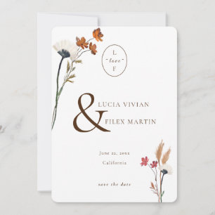 Liebe Eleganter Wildblumen Save the Date Einladung