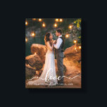 Liebe Elegantes Script Wedding Bride Groom Foto Leinwanddruck<br><div class="desc">Liebe Elegante Script Hochzeitsbride und Groom Foto Canvas Print</div>