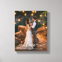 Liebe Elegantes Script Wedding Bride Groom Foto