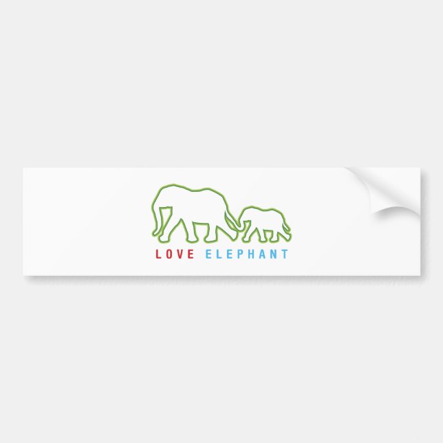 Liebe Elephant Autoaufkleber (Vorne)