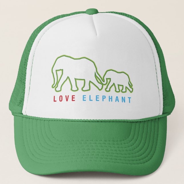 Liebe Elephant Truckerkappe (Vorderseite)