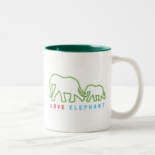 Liebe Elephant Zweifarbige Tasse