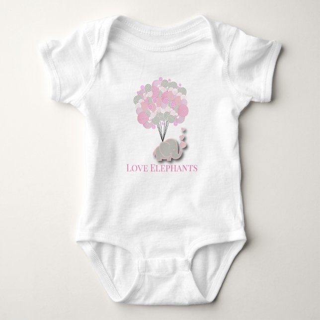 Liebe Elephants Baby Strampler (Vorderseite)