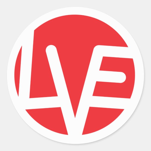 Liebe Emblem-Aufkleber Runder Aufkleber (Vorderseite)