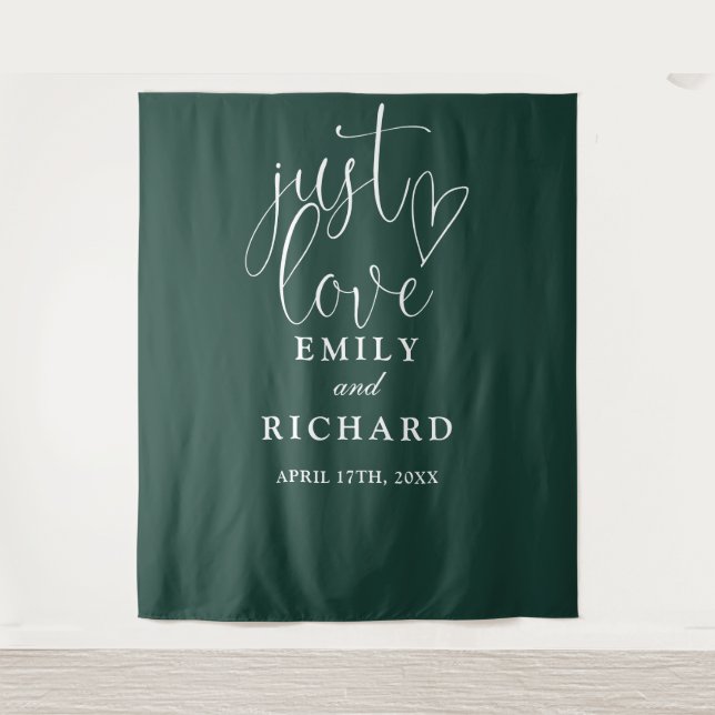 Liebe Emerald Green Wedding Foto Hintergrund Wandteppich (Vorderseite)