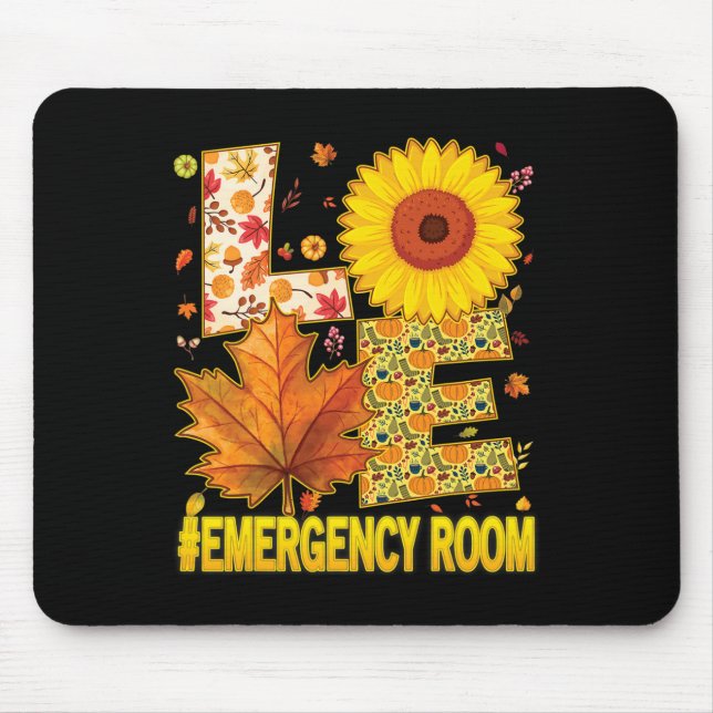 Liebe Emergency Room Nurse Scrubs Erntedank Sunf Mousepad (Vorne)