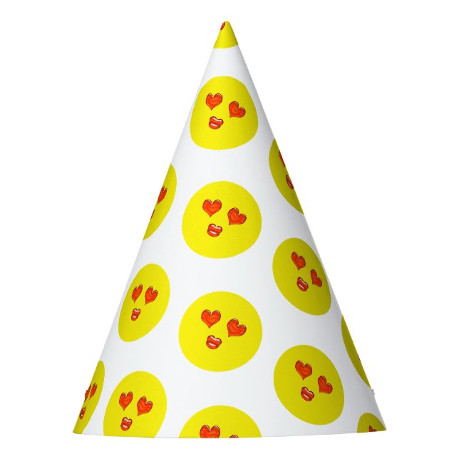 Liebe Emoji Birthday Party Partyhütchen (Vorderseite)