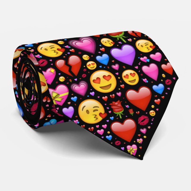 Liebe Emoji individuell Krawatte (Gerollt)