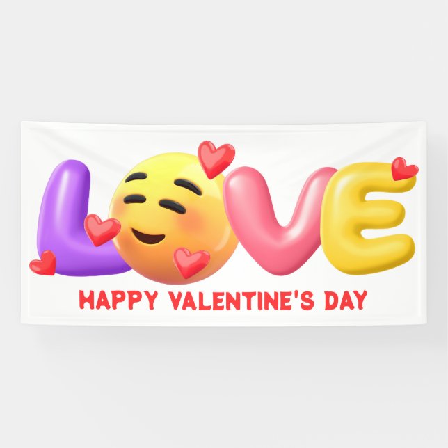 Liebe Emoji Valentinstag Banner (Horizontal)