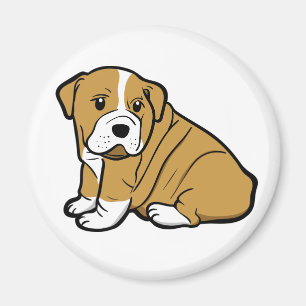 Liebe Englisch Bulldogge Welpe Hund Cartoon Magnet