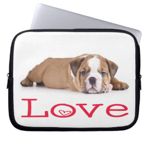 Liebe Englisch Bulldogge Welpe Laptop Hülle Case