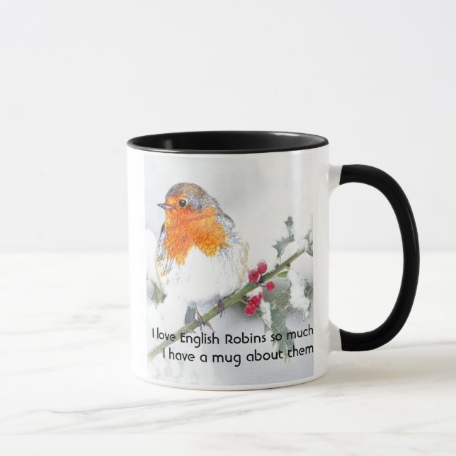 Liebe Englisch Robin Birds so viel Spaß Zitat Tasse (Rechts)